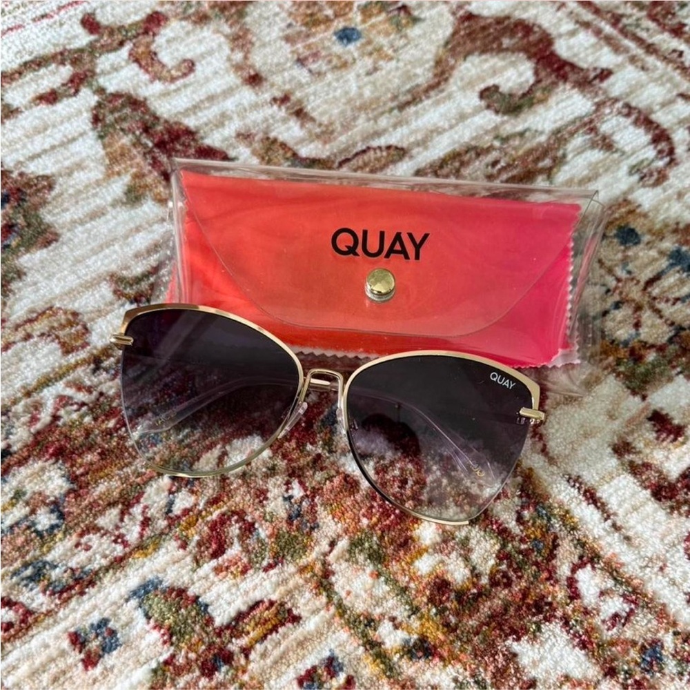 Quay Gold and Black Sunglasses